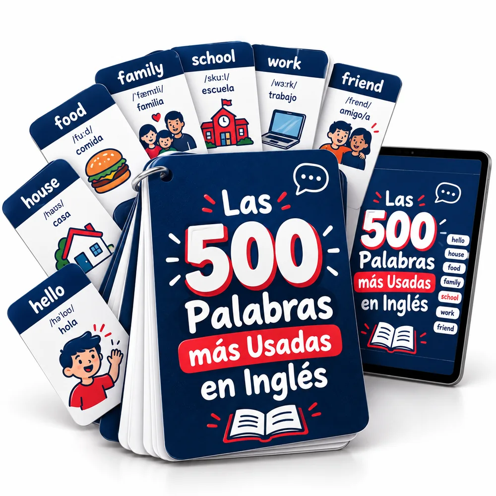 Fichas anilladas de las 500 palabras más usadas en inglés con traducción al español